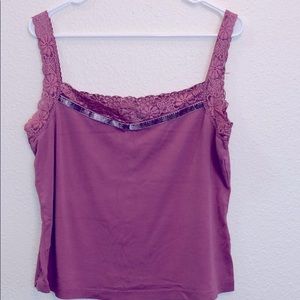Janeville Lace trim cropped tank top